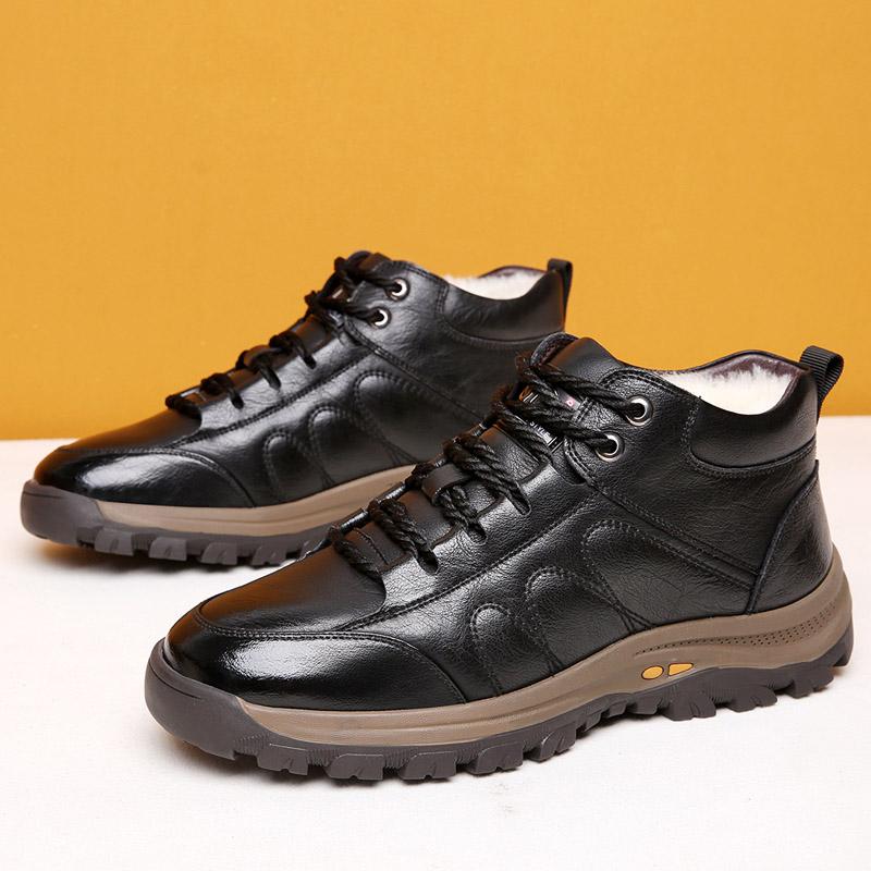 2024Men's British Fashion Casual Shoes Italian Breathable and Comfortable Running Non Slip Outdoor Lace Mountaineering Shoes