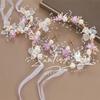 Sweet Performance Hair Accessories For Women Girls Elegant Headwear Kids Fairy Pearl Flower Hair Hoop Wedding Headbands Gifts