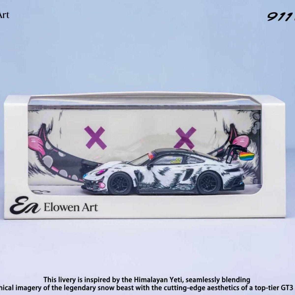 Elowen Art 1/64 Снежный Монстр Ливрея Porsche 911 GT3 Iron Maiden Porsche, Коллекция Металлических Литых Моделей Автомобилей Подарок белый