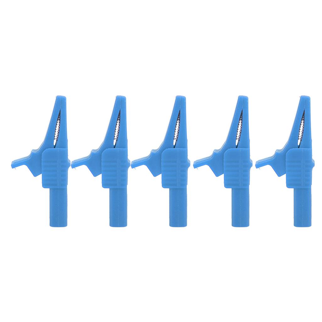 5pcs J.60039 Safety Test Clips Multifunction Safety Type Test Clamp with 4mm Socket for Electronic InstrumentsBlue