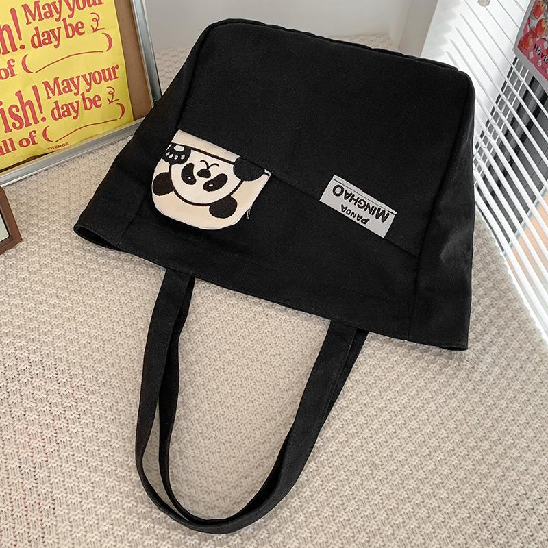 Canvas Bag Women's High End Female Women's Large Capacity Panda Handbag Shoulder Bag
