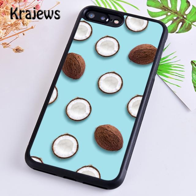 Krajews summer Fruit Coconut on the beach Phone Case Cover For iPhone 17 Air 16 15 14 plus 11 12 13 pro max coque Fundas