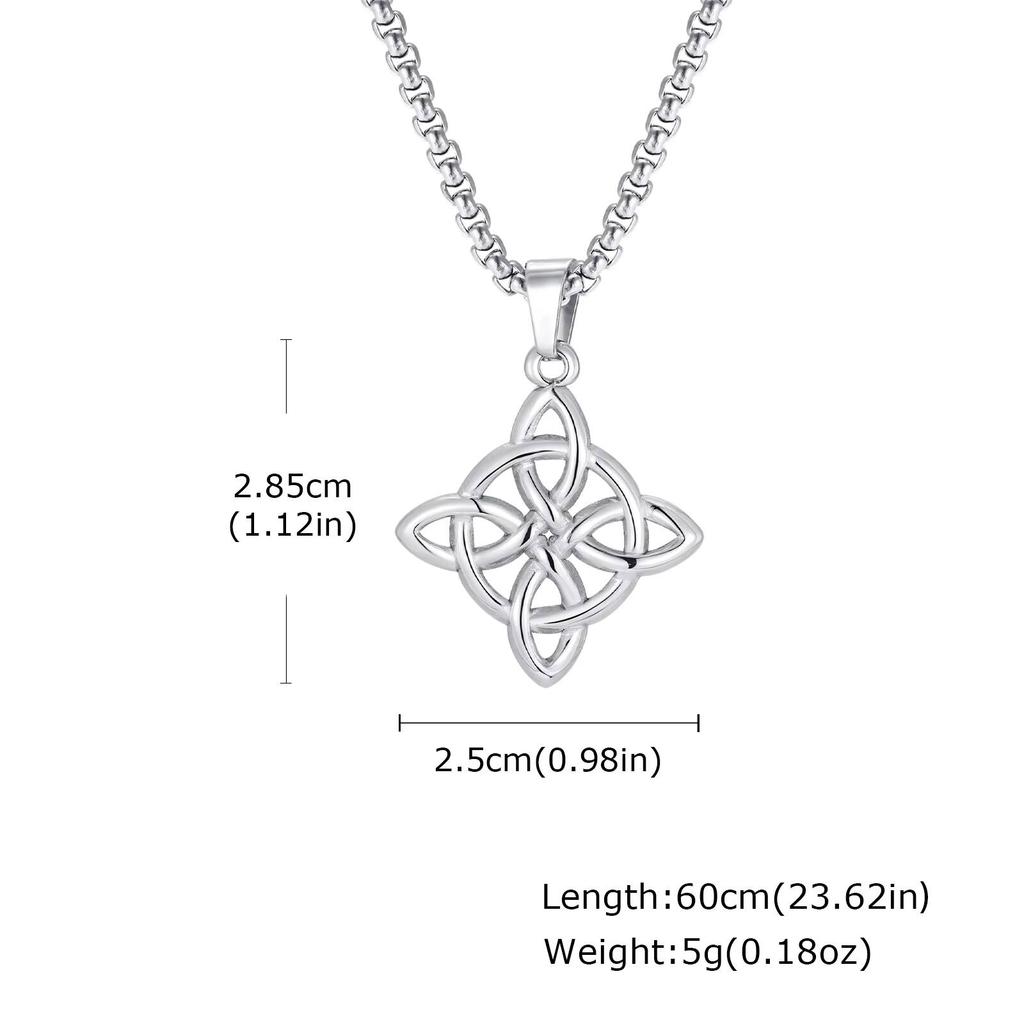 Collana Nodo Celtico Vnox per Uomo Ragazzo, Ciondolo Triquetra in Acciaio Inossidabile con Catena a Scatola Gioielli Amore Eterno Regali per Padre
