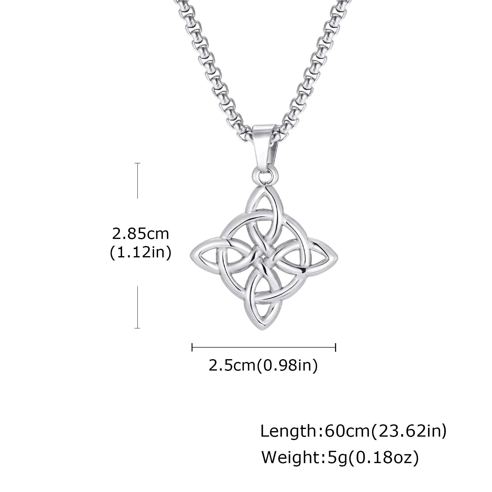 

Vnox Celtic Knot Necklace for Men Boys, Stainless Steel Triquetra Pendant with Box Chain Eternal Love Jewelry Gifts for Father