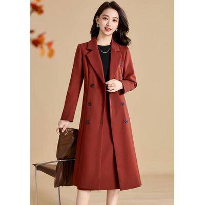 Ke Bei Er Women's 2025 Autumn Trench Coat & Spliced Dress Two-Piece Set