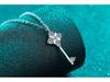 S925 Sterling Silver Key Pendant Necklace with Moissanite: Elegant, Simple, Trendy Everyday Jewelry for Women