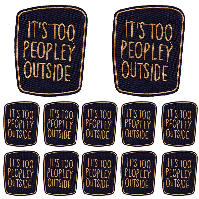 5pcs Cartoon Patch Letter Slogan Embroidery Patch Iron On Patches For Clothing Thermoadhesive Patches For Clothes Jeans Sew Diy