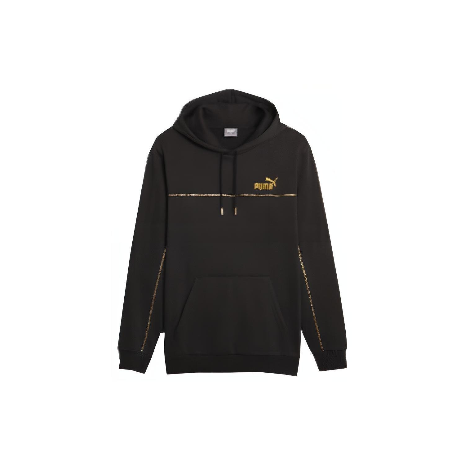 PUMA Luxe Crew Embroidered Logo Sports hoodie Black Men s 680141-01 M