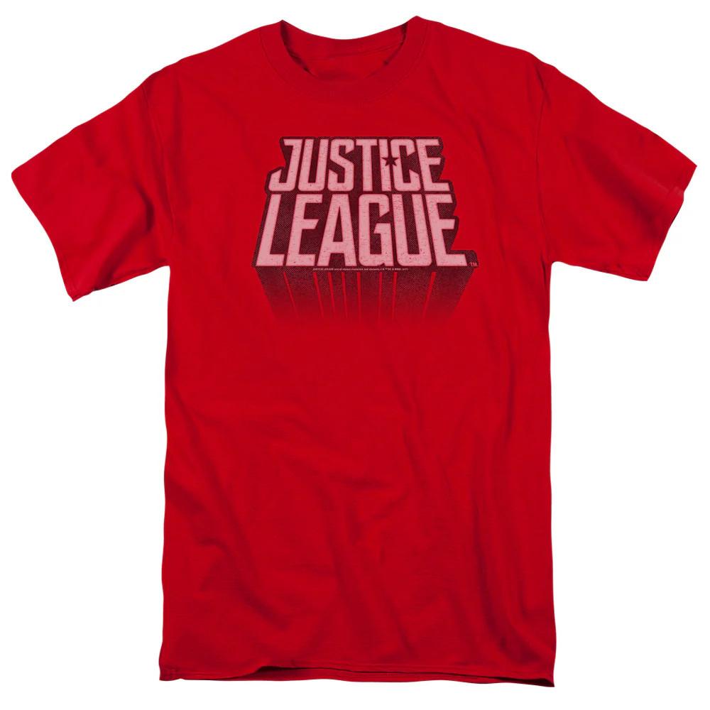 

Justice League Movie League Distressed Mens T Shirt Red 4XL