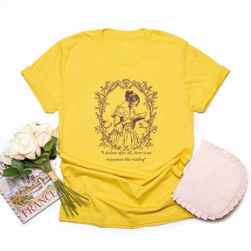 Pride and Prejudice T-Shirt Jane Austen Shirt Women T-shirts Short Sleeve Graphic Tees Vintage Women Clothes Bookish Gift