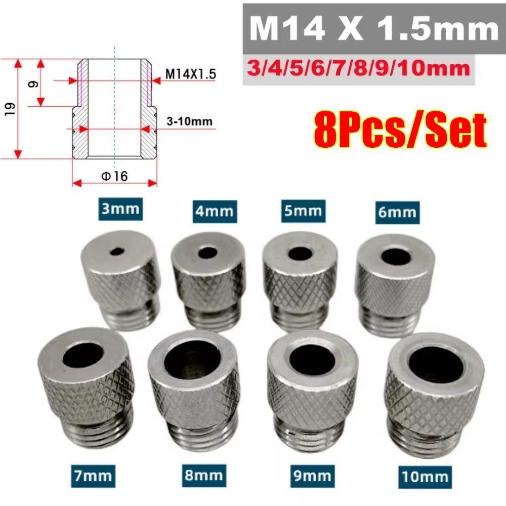 

8Pcs/Set Stainless Steel Drill Sleeve For Woodworking Wooden Drilling Guide Locator