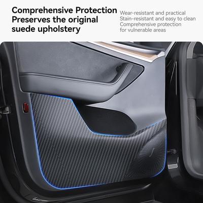 YZ For Tesla Model Y Juniper 2025 Car Door Anti-Kick Pad Leather Sticker Trim Kit Side Door Protector Cover Car Interior Decor