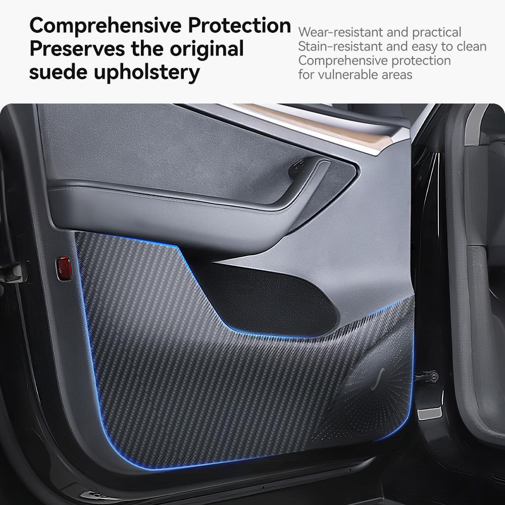 YZ Car Door Anti-Kick Pad For Tesla Model 3 Y Highland Juniper Sticker Trim Kit Side Door Protector Cover Interior Decoration