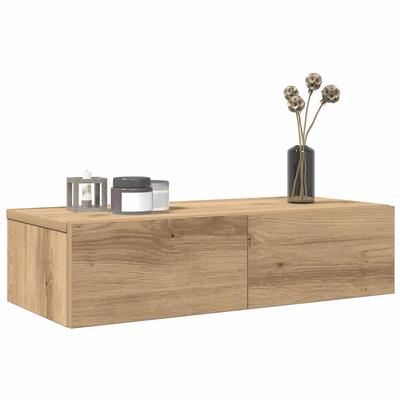 Vidaxl Wall Shelf with Drawers, Artisan Oak, 60X26.5X15 Cm