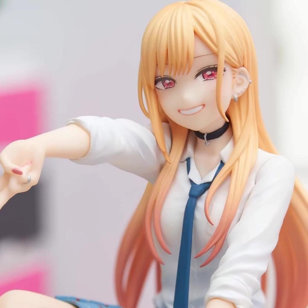 10cm My Dress-Up Darling Kitagawa Marin Sitting Position Anime Figure Model Statue Collection Desktop Decoration Ornament Toy