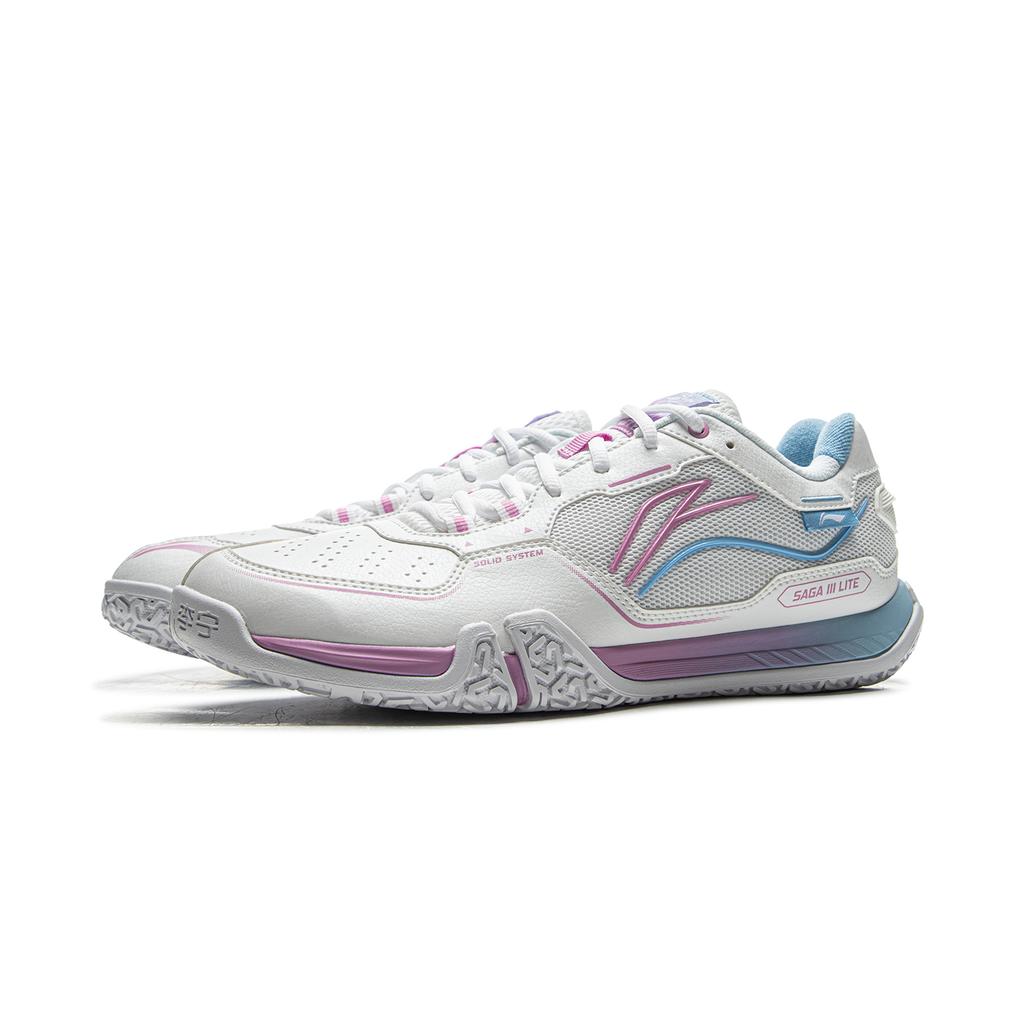 Li Ning Cushioning Slip Resistant Coverage Low Top Badminton Shoes Unisex Standard White AYTV003-1