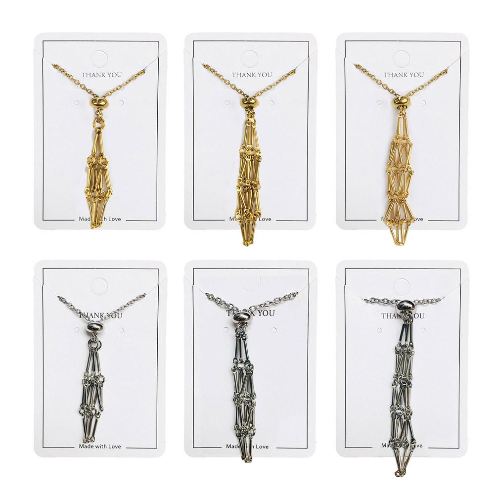 Net Metal Necklace Crystal Holder Cage Necklace Crystal Style Men Holder For Punk For Stones Pa K1T2