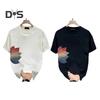 Men's Leaf Print T-shirt Cotton Round Neck Short-sleeved Top Summer Casual Loose Tee Shirt for Daily Life Sports Beaches