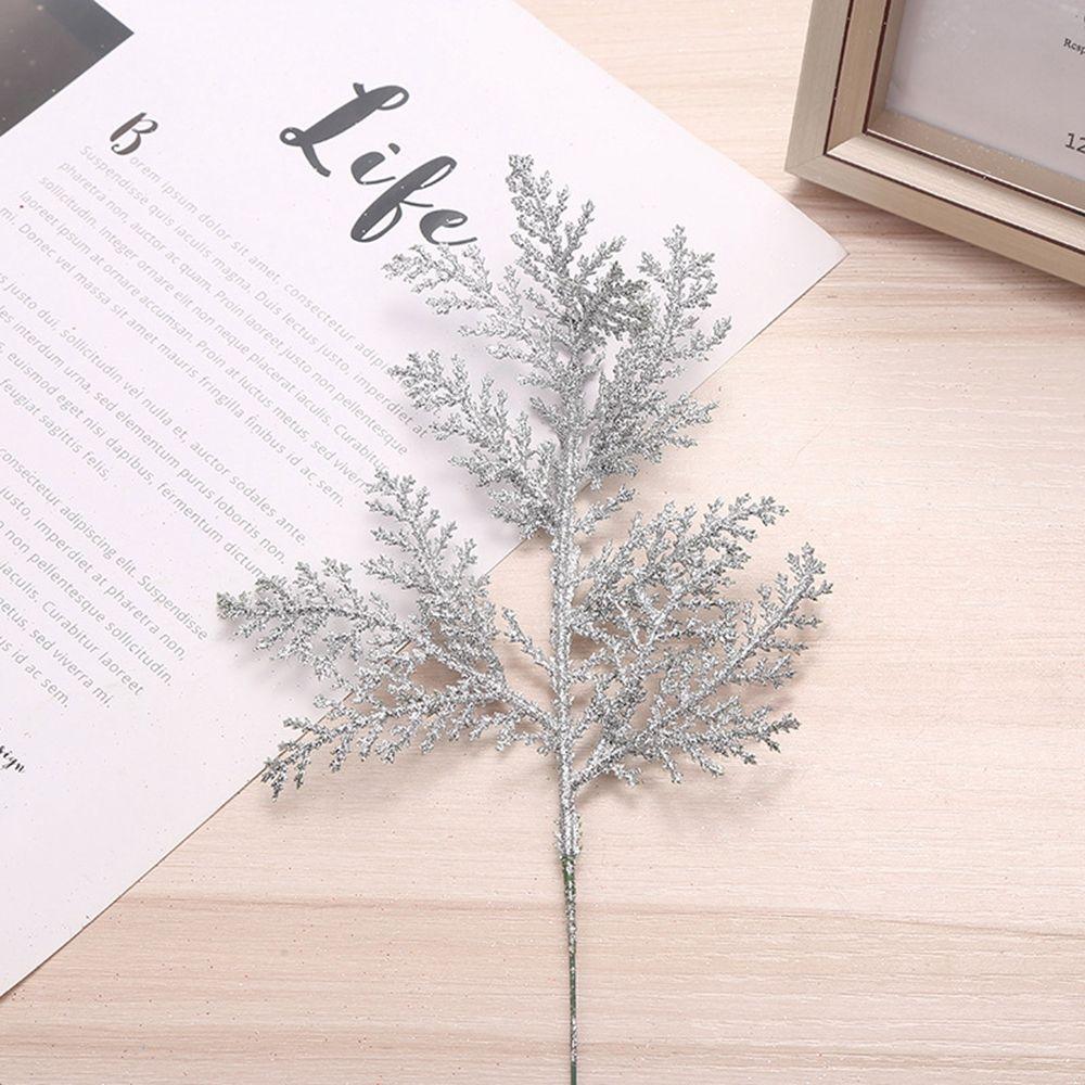 Wedding Home Glitter Glitter Leaves Christmas Tree Decor Artificial Flower Christmas Decorations