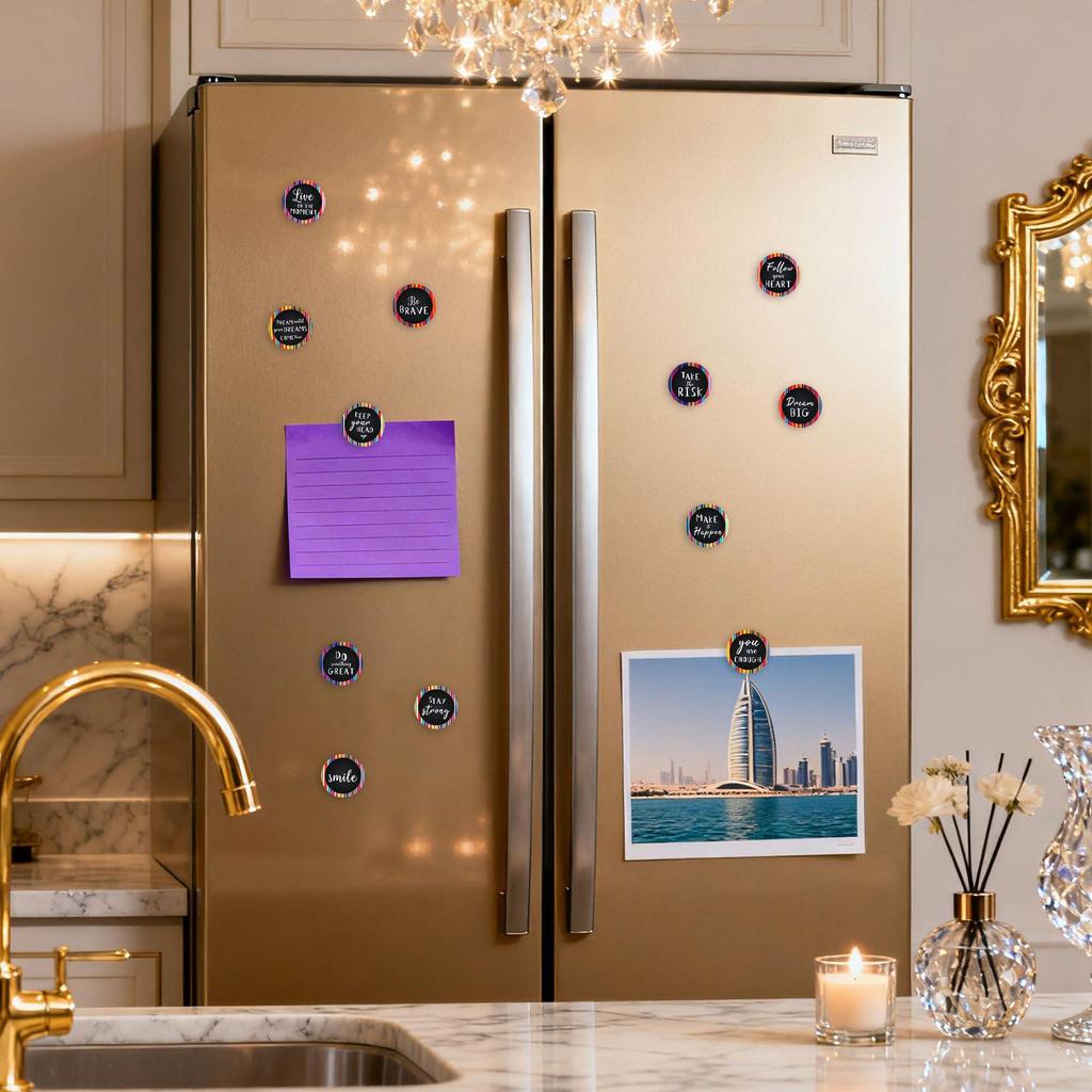 Motivational Stripe Frame Magnet - Positive Glass Sticker for Fridge