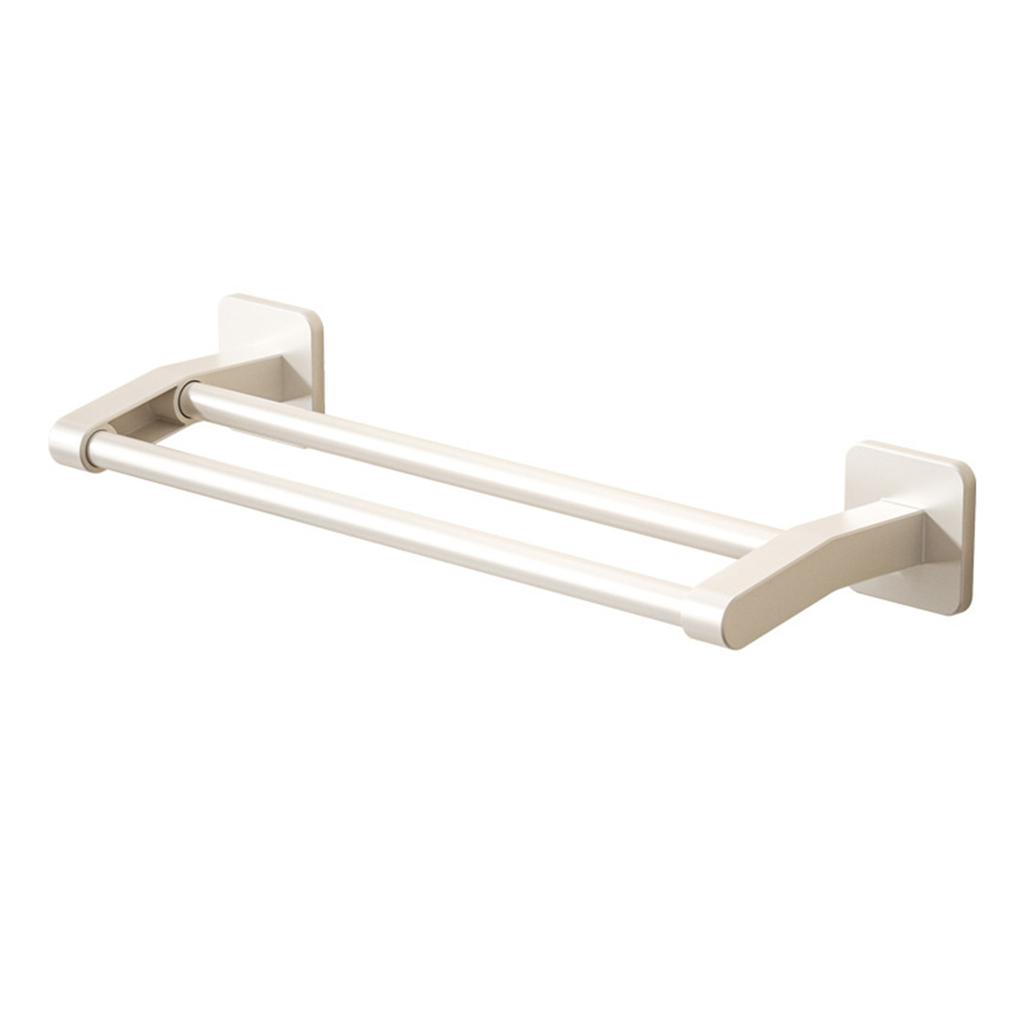 Strong Adhesive Plastic Bathroom Towel Rack Wall Mounted Space Saving Storage Shelf Large Load-bearing Towels Hanger