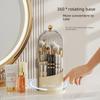 Rotatable Transparent Cosmetics Organizer: Dustproof Makeup Brush Holder & Lipstick Rack