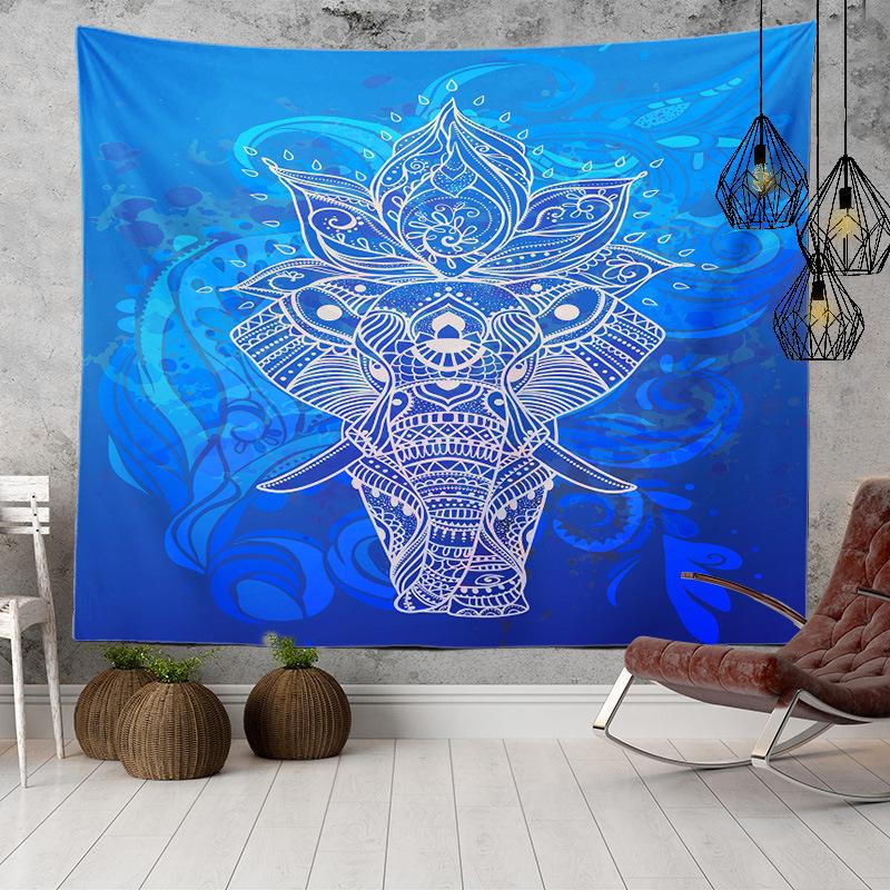 Home Decor Indian Ethnic Tapestry Hanging Elephant Digital Printing Tapestry Living Room Background Cloth Beach Towel