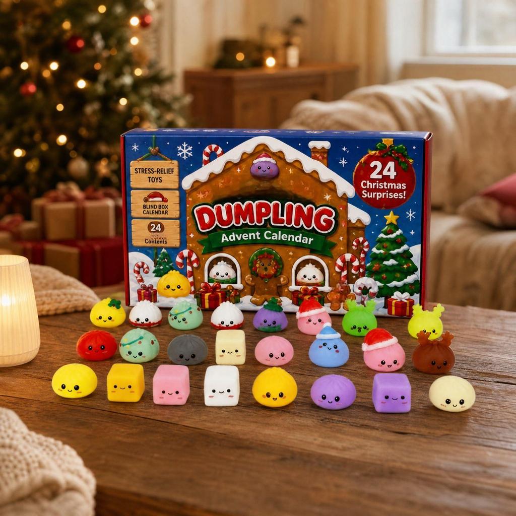 Weihnachts-Adventskalender für Erwachsene mit weichen sensorischen Spielzeugen - Niedliche Countdown-Überraschungs-Geschenkbox
