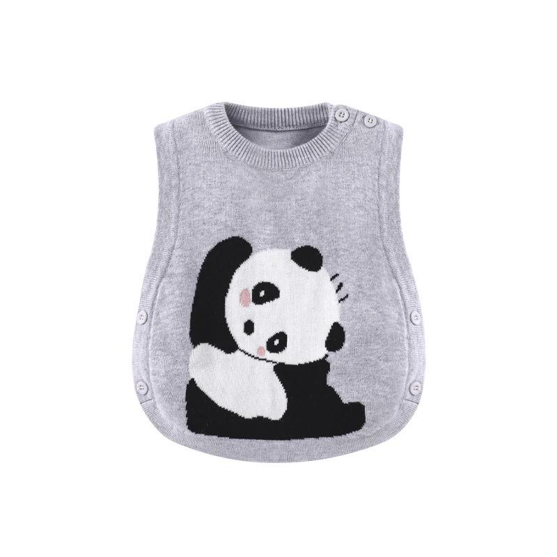 

Вязаный жилет без рукавов для мальчиков, осень 2025 80 cm глубокий/серый