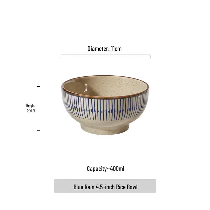 Qiwei Japanese Style Underglaze Ceramic Deep Plate