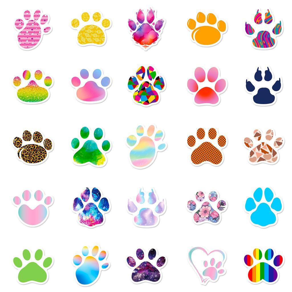 50 Lustige Aufkleber mit Krallenabdruck Tier Hund Katze Pfote Personalisiert Mode Tier Fußabdruck Krallenabdruck Kunstaufkleber