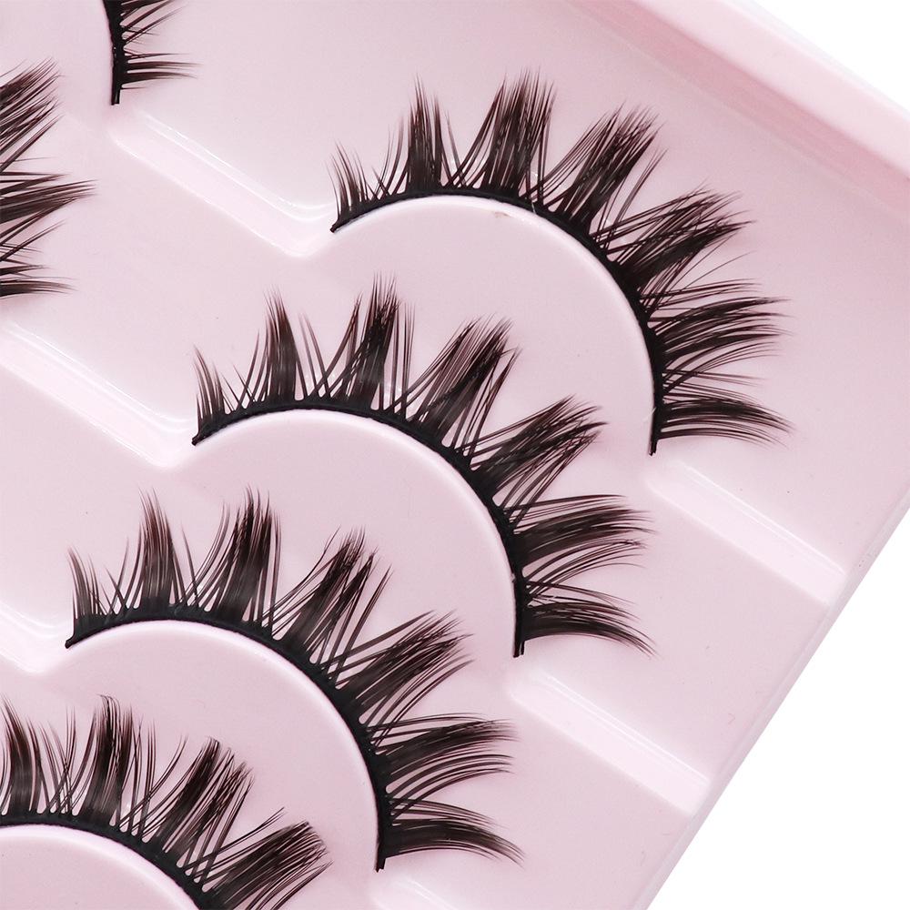 Natural Dense Soft Nude Bridal Eyelashes with Black Hard Stem Support for Daily Wear, Large Capacity