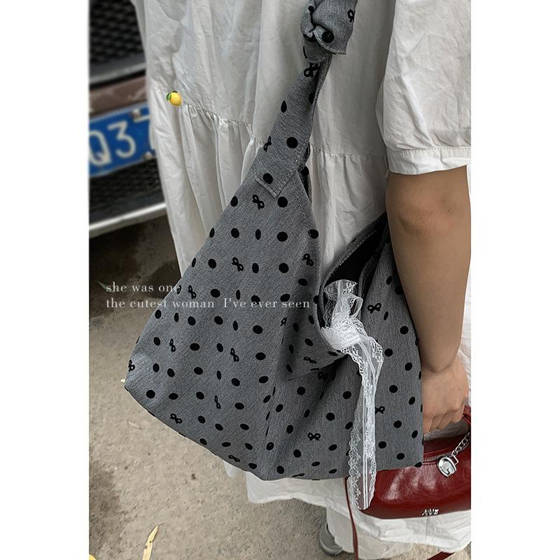 Casual Large-capacity Bag, Fashionable Polka Dot Single-shoulder Bag, Versatile Commuter Tote Bag