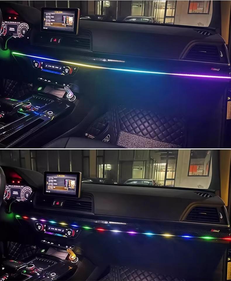 USB LED Car Ambient Lights App Remote Control Neon Light RGB Car Interior Decoration Acrylic Strips Atmosphere Lamp 64 Colors