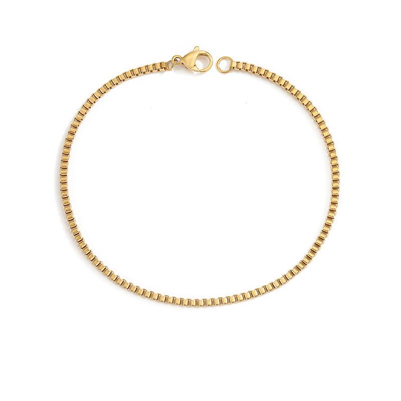 eManco Colorfast Versatile Box Chain Bracelet for Women – Stylish Japanese Korean Fashion Accessory