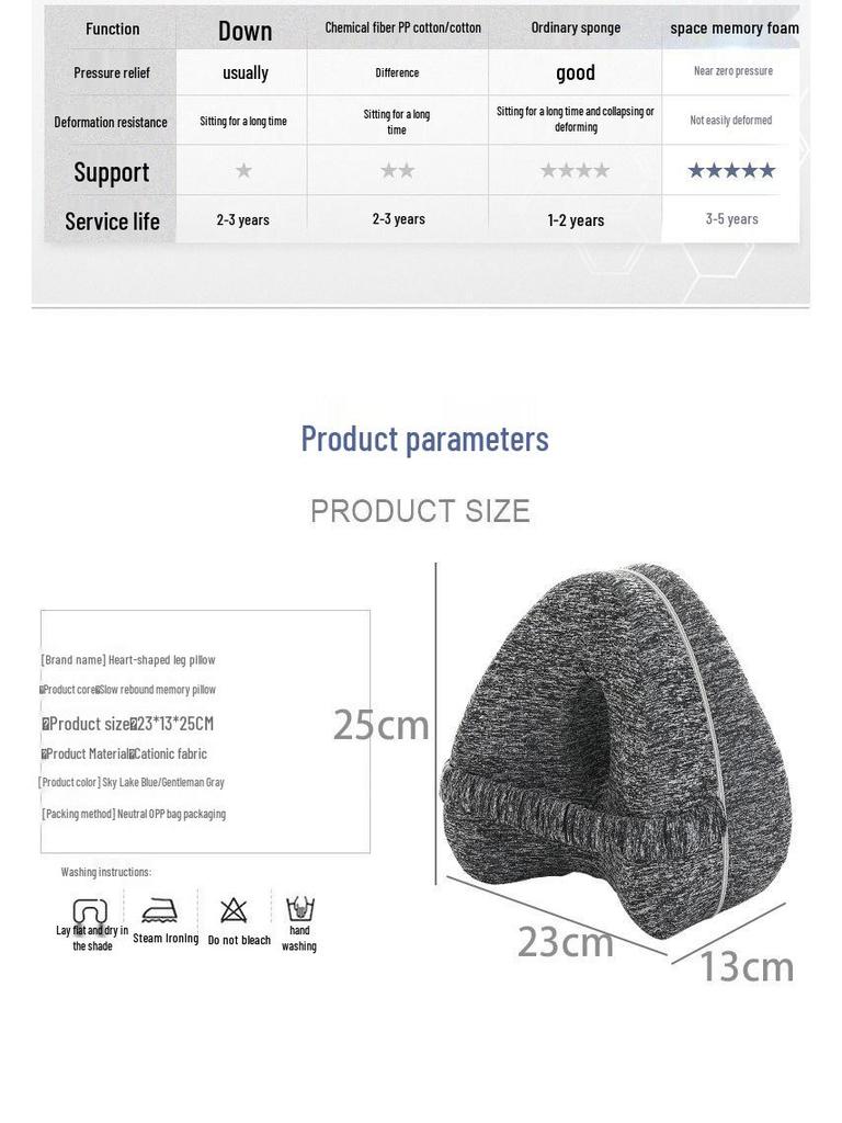 Herzförmiges Memory-Foam Kniekissen für Schwangere