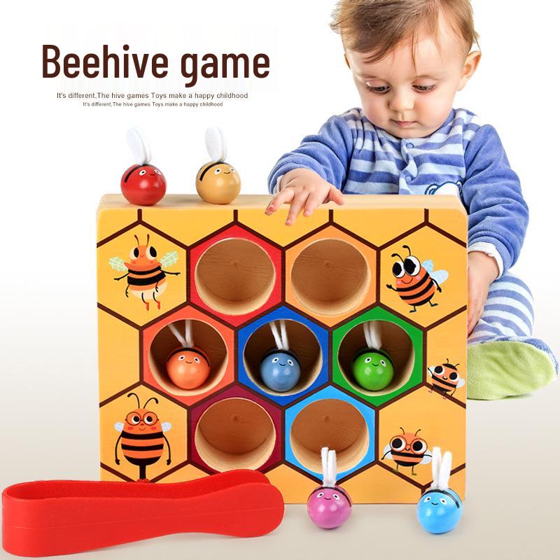 Montessori Beehive Game: Toddler Color Recognition & Development Toy for Boys (Ages 0-3)