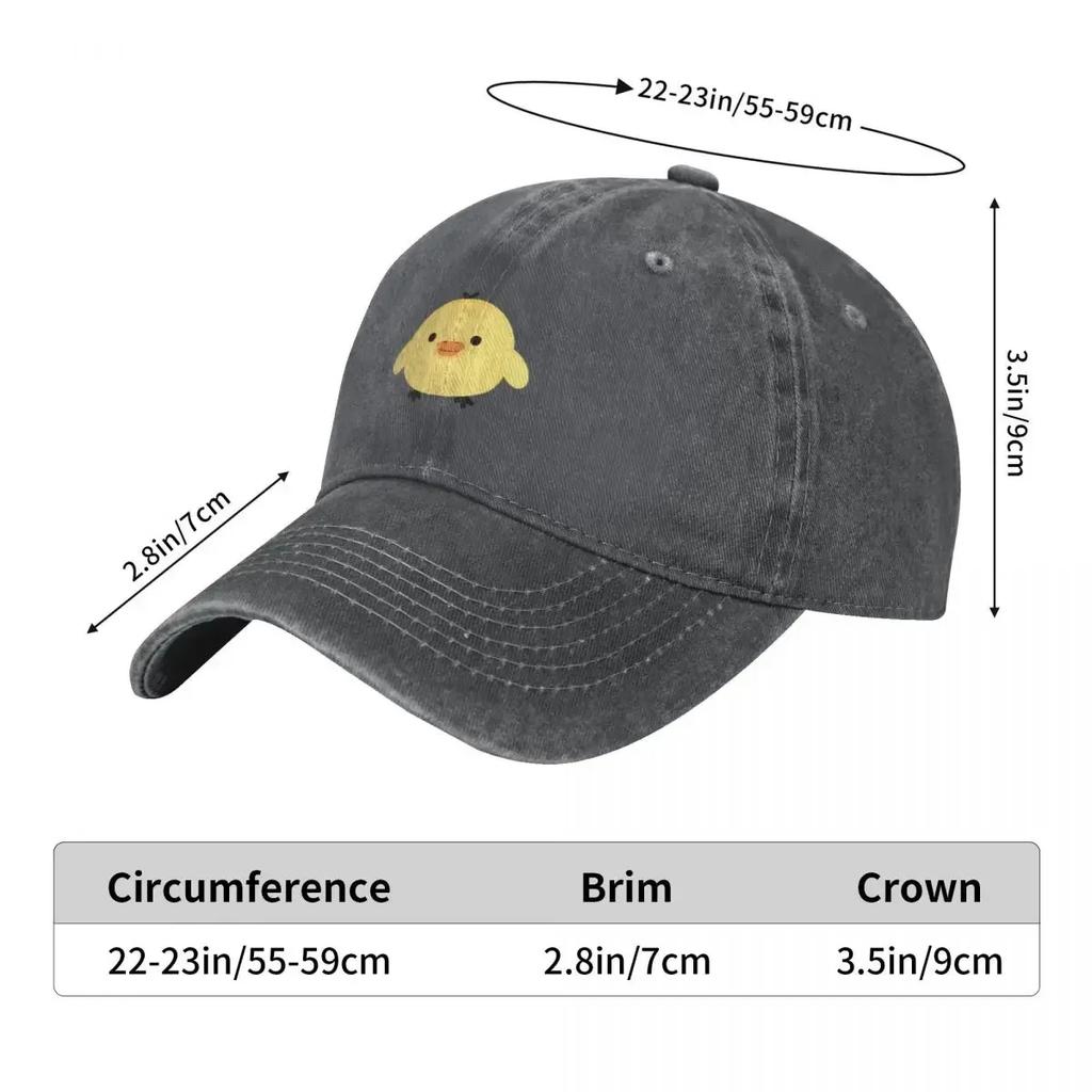 Kiiroitori Duck Plushie Sticker Baseball Cap Sun Hat For Children Luxury Man Cap Streetwear Golf Wear Men Women's