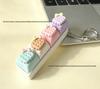 Cute Sticker DIY Button Squeeze Toy Keychain - Stress Relief Pendant