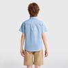 LOLANTA Boys' Formal Dress Shirt, Short Sleeve, Solid Color, Perfect for Weddings, Funerals, Recitals, Blue, Size 100