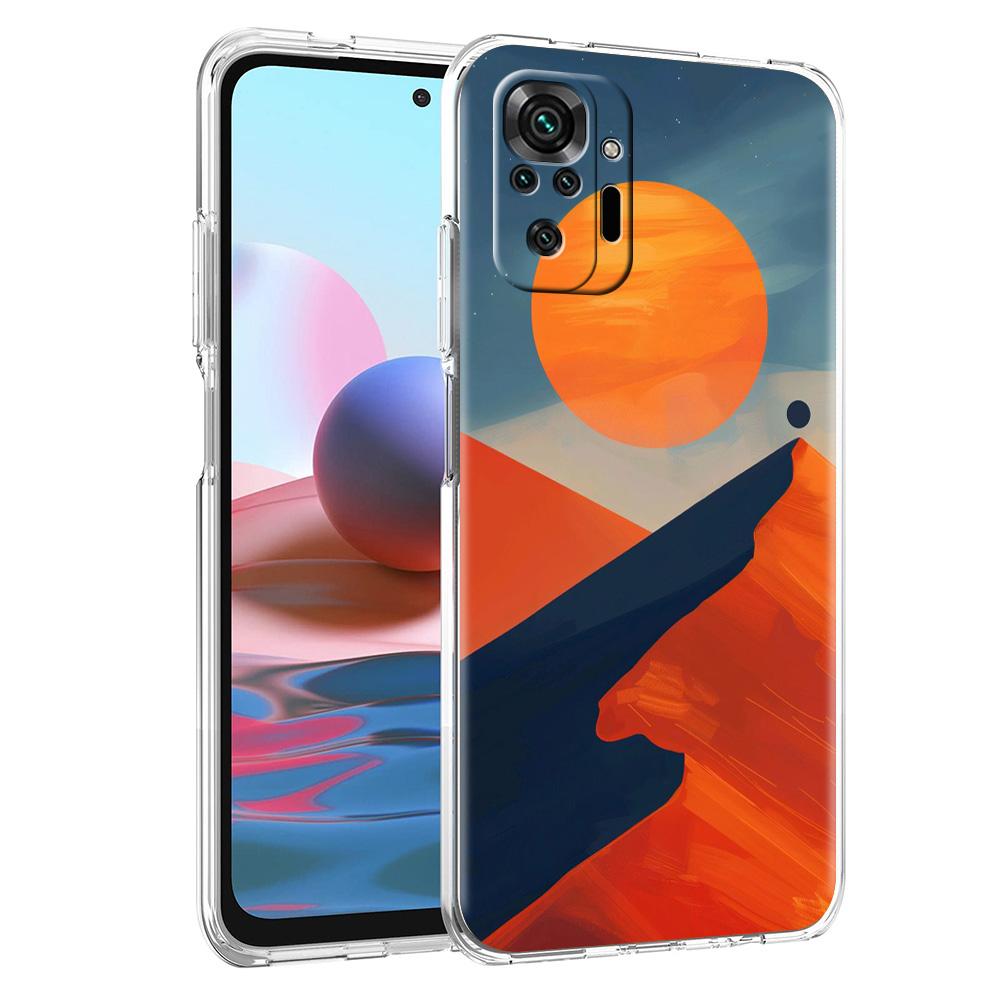Handyhülle für Xiaomi Redmi Note 15 14 5G 13 12 10 11 Pro Plus 4G 14C 13C 12C Weiche TPU-Hülle Abstrakter Berg Sonnenaufgang Linie