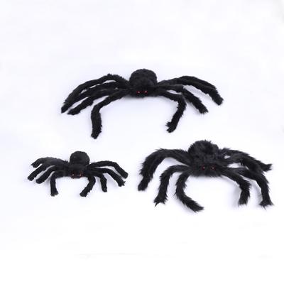 Halloween Black Plush Spider Decoration Haunted House Prop Tricky Toy 2 Size