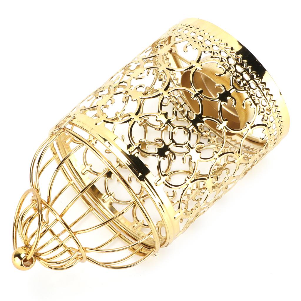 Candle Lanterns Birdcage Shape Electroplated Gold Retro Ornaments for European Style