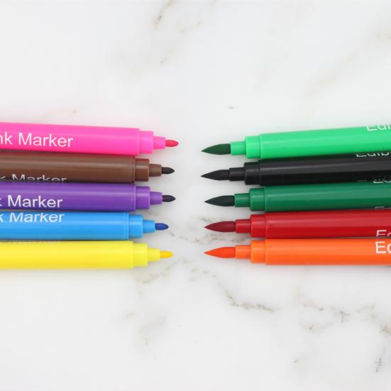 Baking Pen Strong Coloring Ability Health Double Head Design Edible Safety Baked Drawing Fondant Cookies Pigment Pen for Bakery