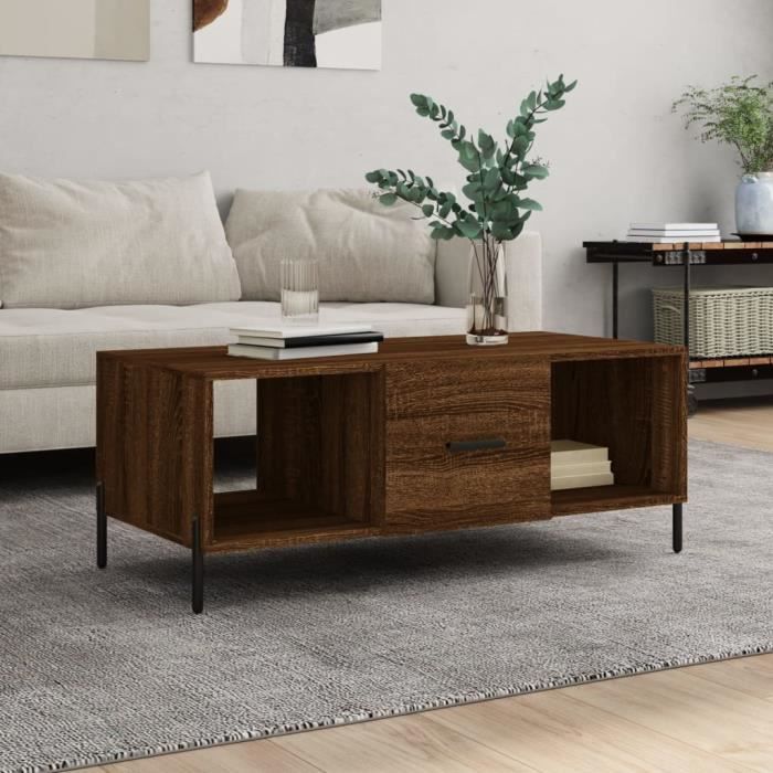 VidaXL Table basse chêne marron 102x50x40 cm bois d'ingénierie 829315