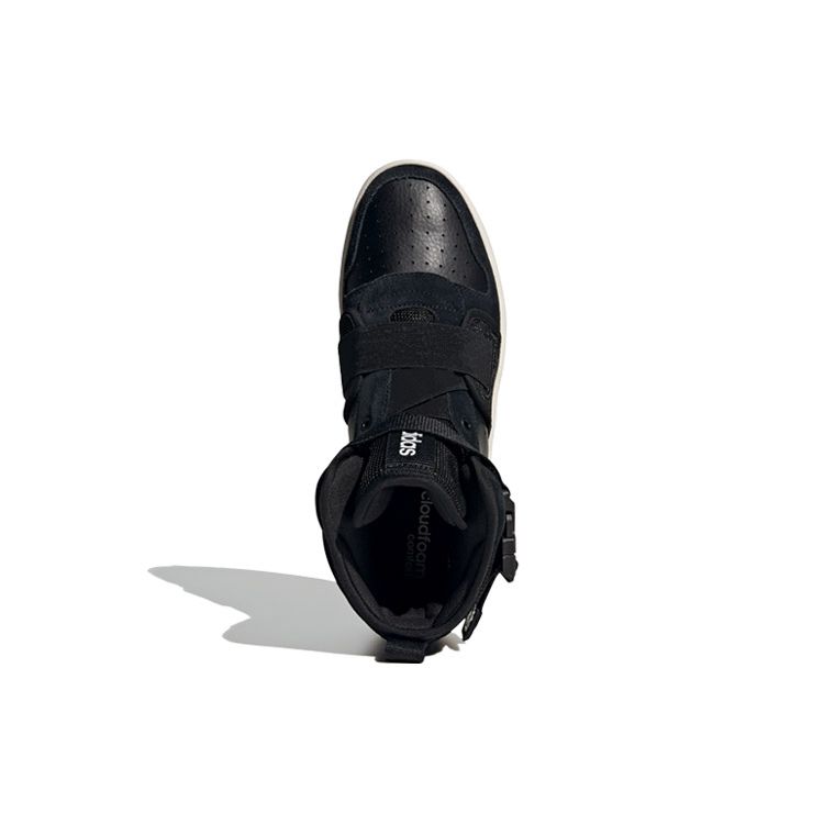 Adidas Neo Hoops 2.0 Utx Συνθετικό Δέρμα Αντιολισθητικά Ανθεκτικά Παπούτσια Σκέιτ Μέσης Κοπής Ανδρικά Αθλητικά Παπούτσια Μαύρο Λευκό FW3375