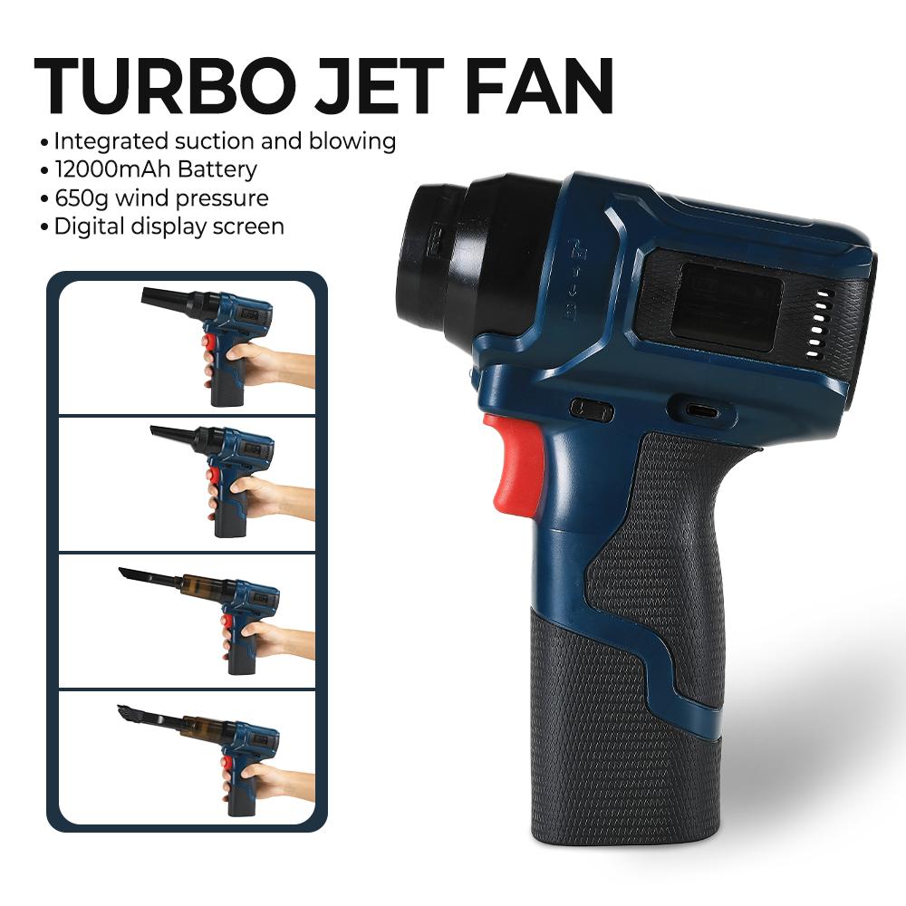 300W Car Violent Blower 650g Wind Pressure 40MM Brushless Motor Turbo Jet Fan 12000mAh Dust Blowing Keyboard Cleaning Air Blower