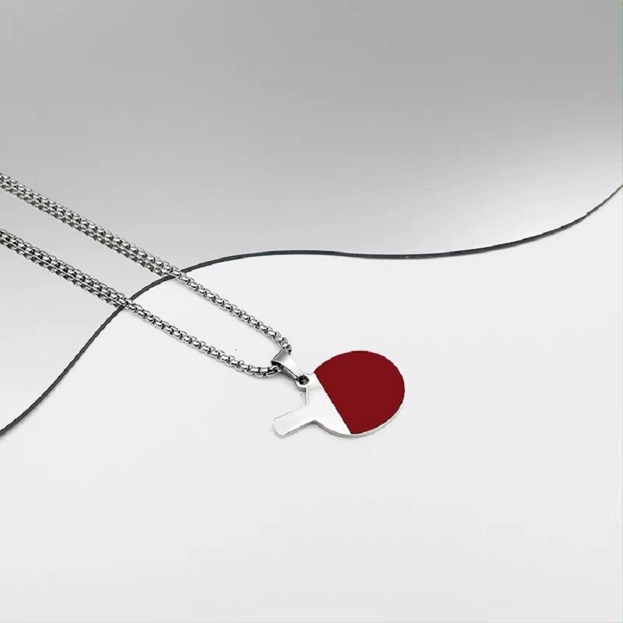 

Двустороннее ожерелье с битой для настольного тенниса, модное, индивидуальное, динамичное, трендовое, невыцветающее, спортивные, ветровые, студенческие аксессуары Style 1-chain length 40cm