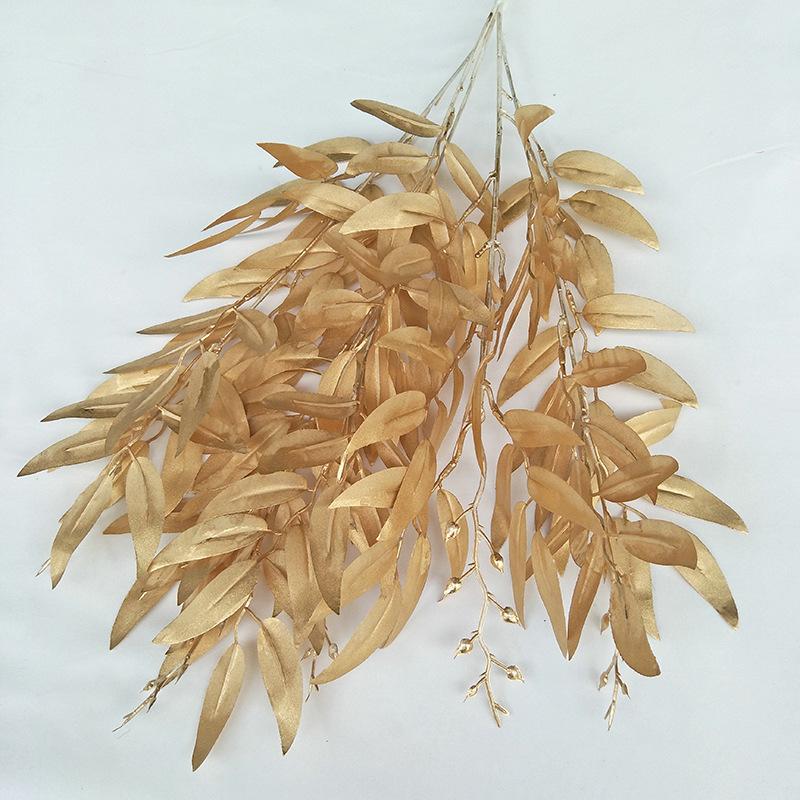 New Gold Simulation Plant Fake Bouquet Room Decoration Flower Arrangement Scattered Tail Sunflower Mulberry Leaf Persian Willow