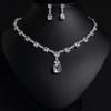 Cushion Cut Citrine Halo CZ 3Pcs Jewelry Set, Silver Plated Necklace Earrings Bracelet For Wedding Party Bulk Fast Delivery